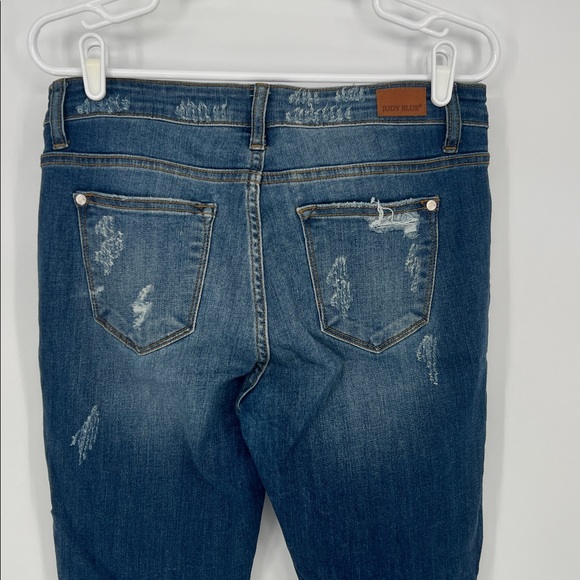Judy Blue Distressed Skinny Jeans Leopard patches Size 9/29 - Picture 6 of 6